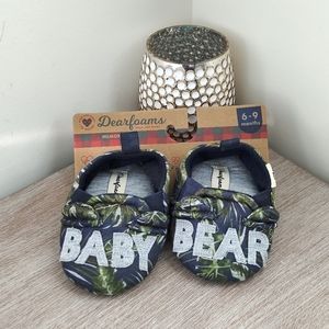 NWT Dearfoams Baby Bear Tropical Print Slippers